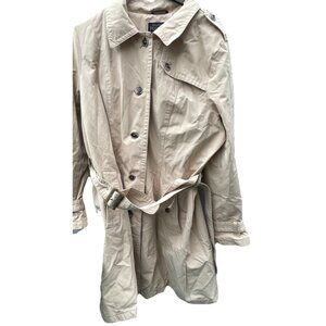 Vintage Pendleton Women’s Size XL Khaki Brown Long Trench Pea Coat Belt Strap